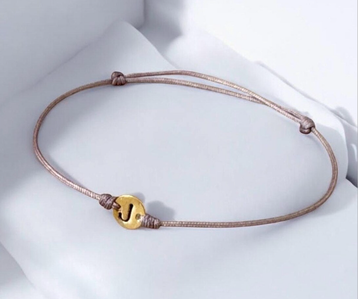 Real 18k Gold Custom Letter Gift Bracelet Men's