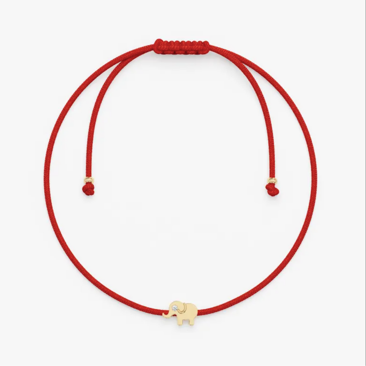 Real 18K Gold Elephant Charm Bracelet