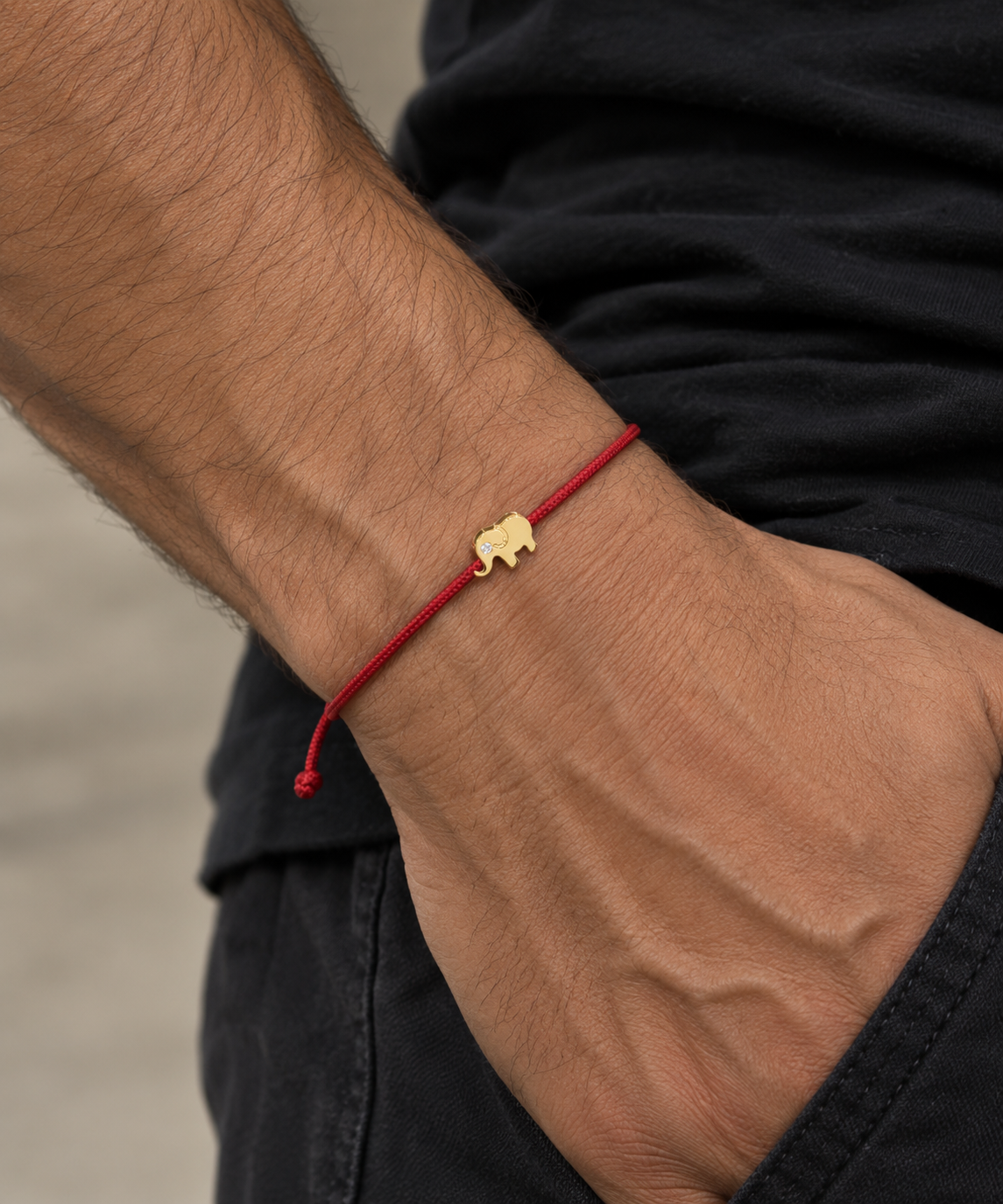 Real 18K Gold Elephant Charm Bracelet