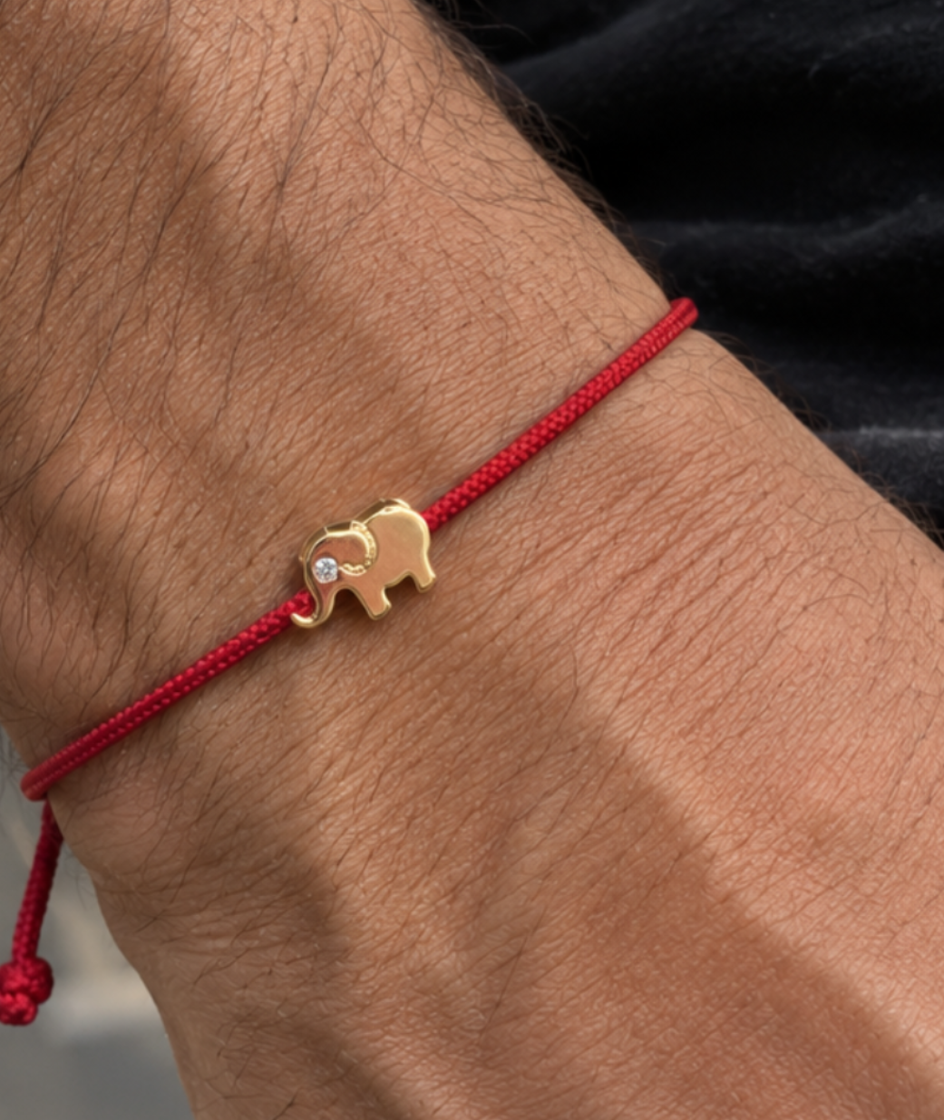 elephant charm solid-18k-gold-bracelet-men's
