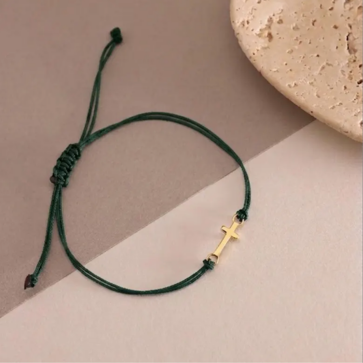 Real 18k Gold Cross Bracelet 15mm