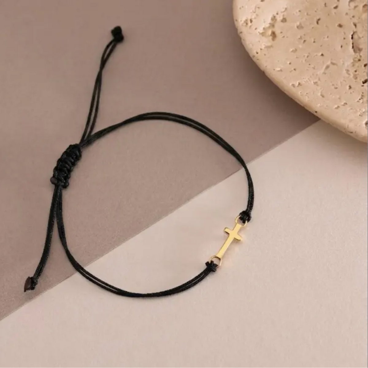 Real 18k Gold Cross Bracelet 15mm
