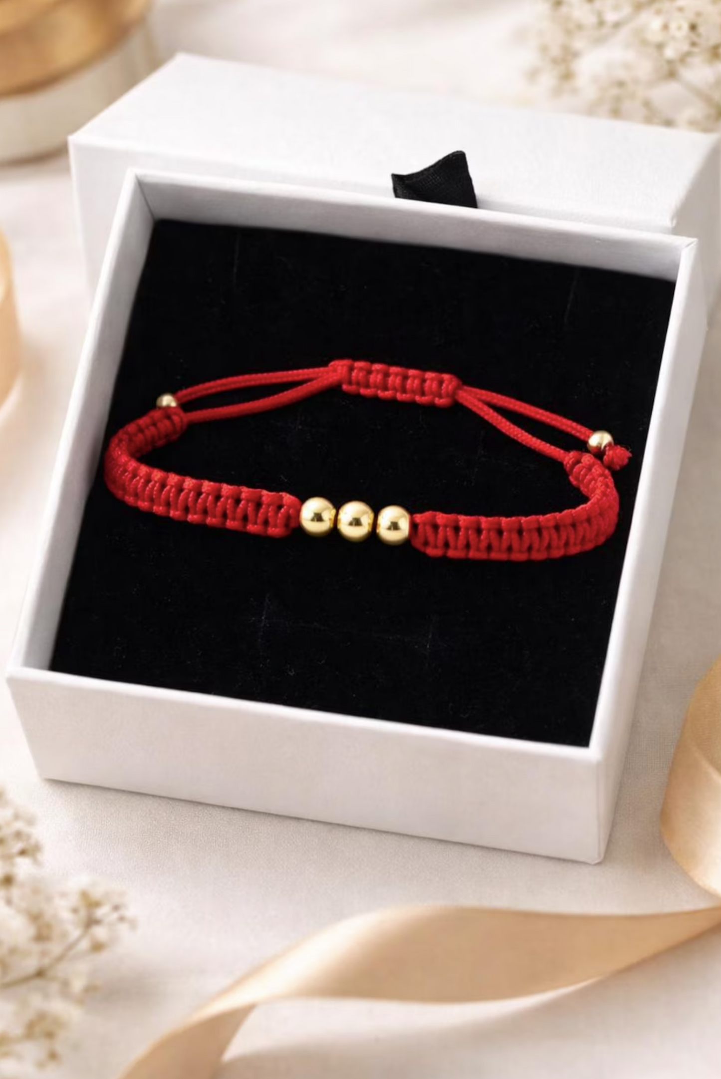 Real 18k Gold Beaded Bracelet Men's