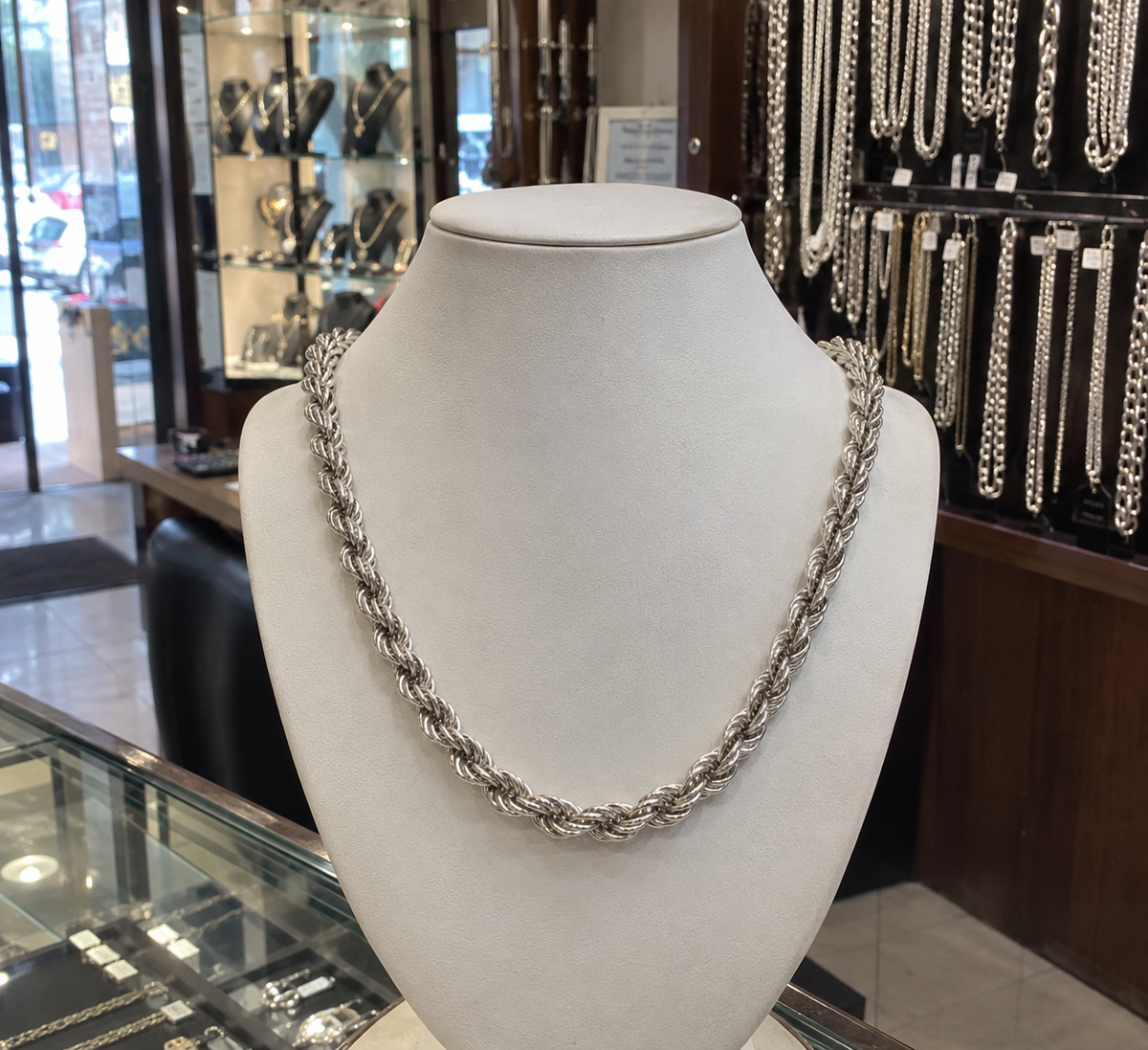 Solid 925 Sterling Silver Rope chain Men's