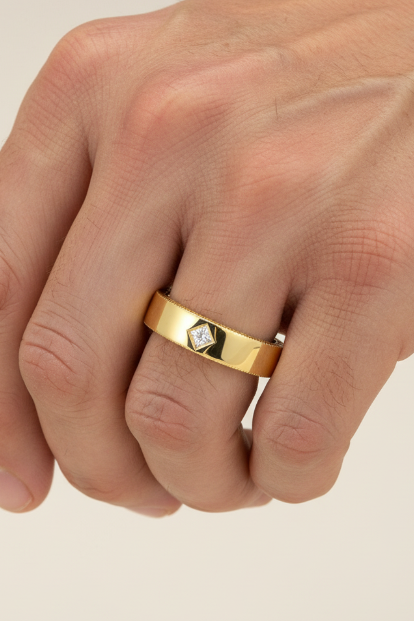 Diamond 14k Gold Ring Men