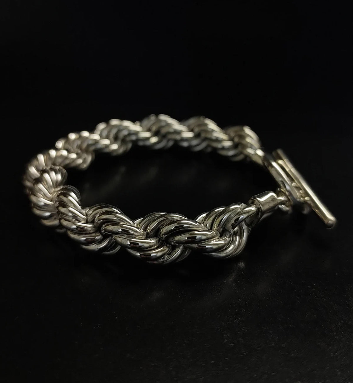 Real Solid Rope Chain 925 Sterling Silver Men's