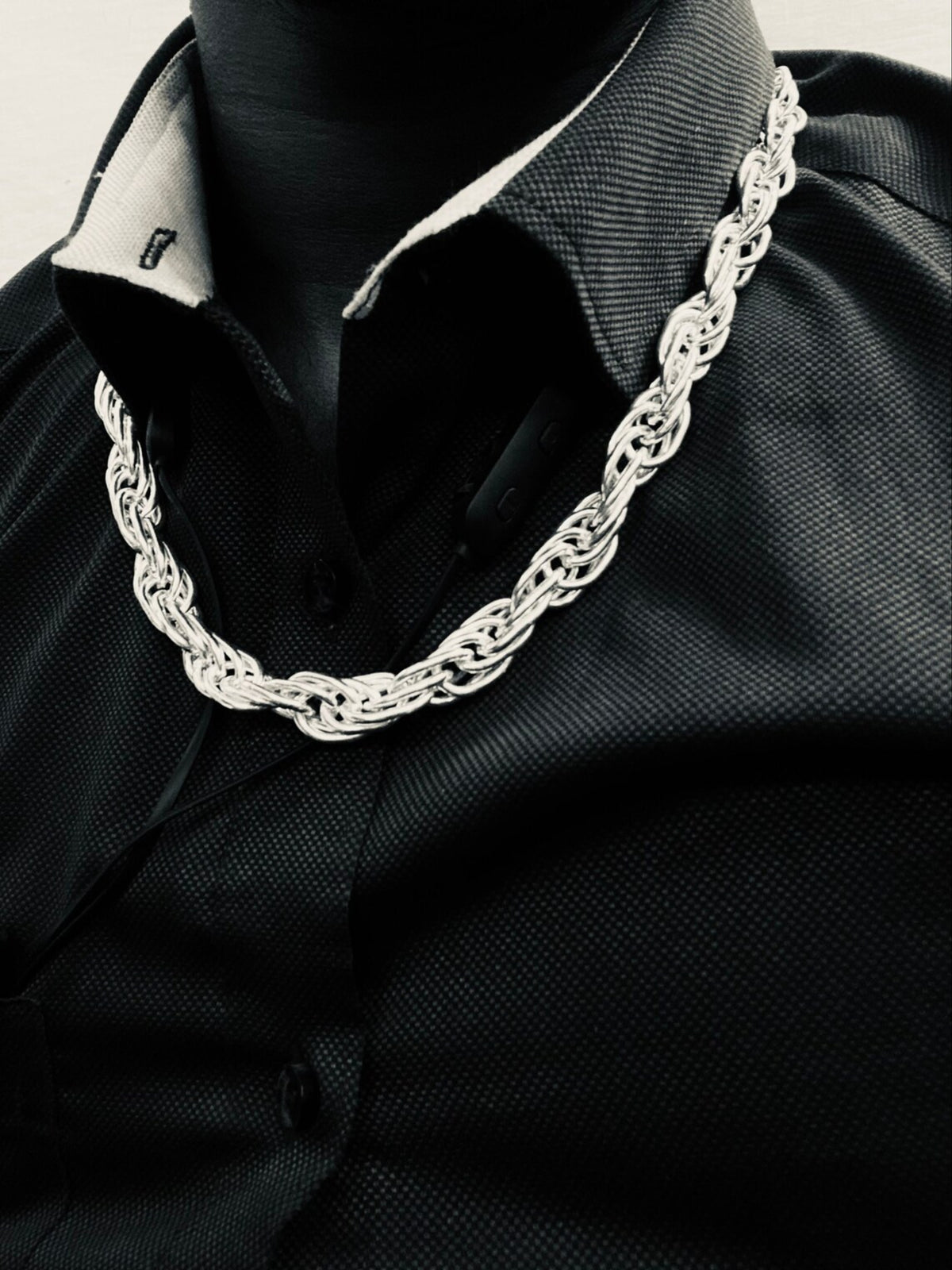Solid Silver Rope Chain Men's 10.6 oz