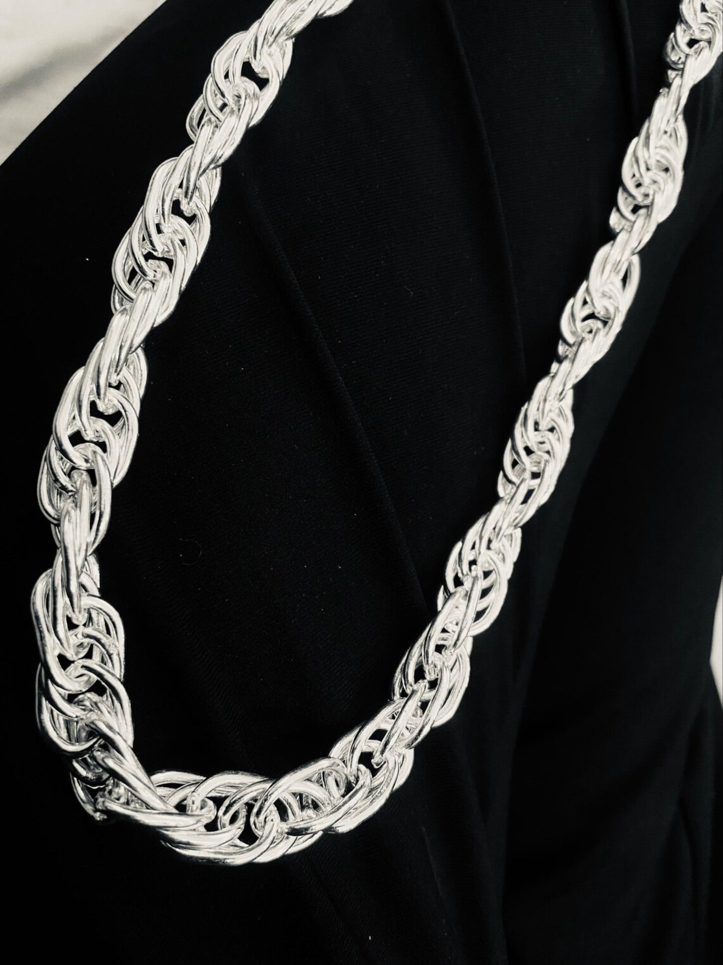 Rope Chain Heavy Silver 925 Disco Style