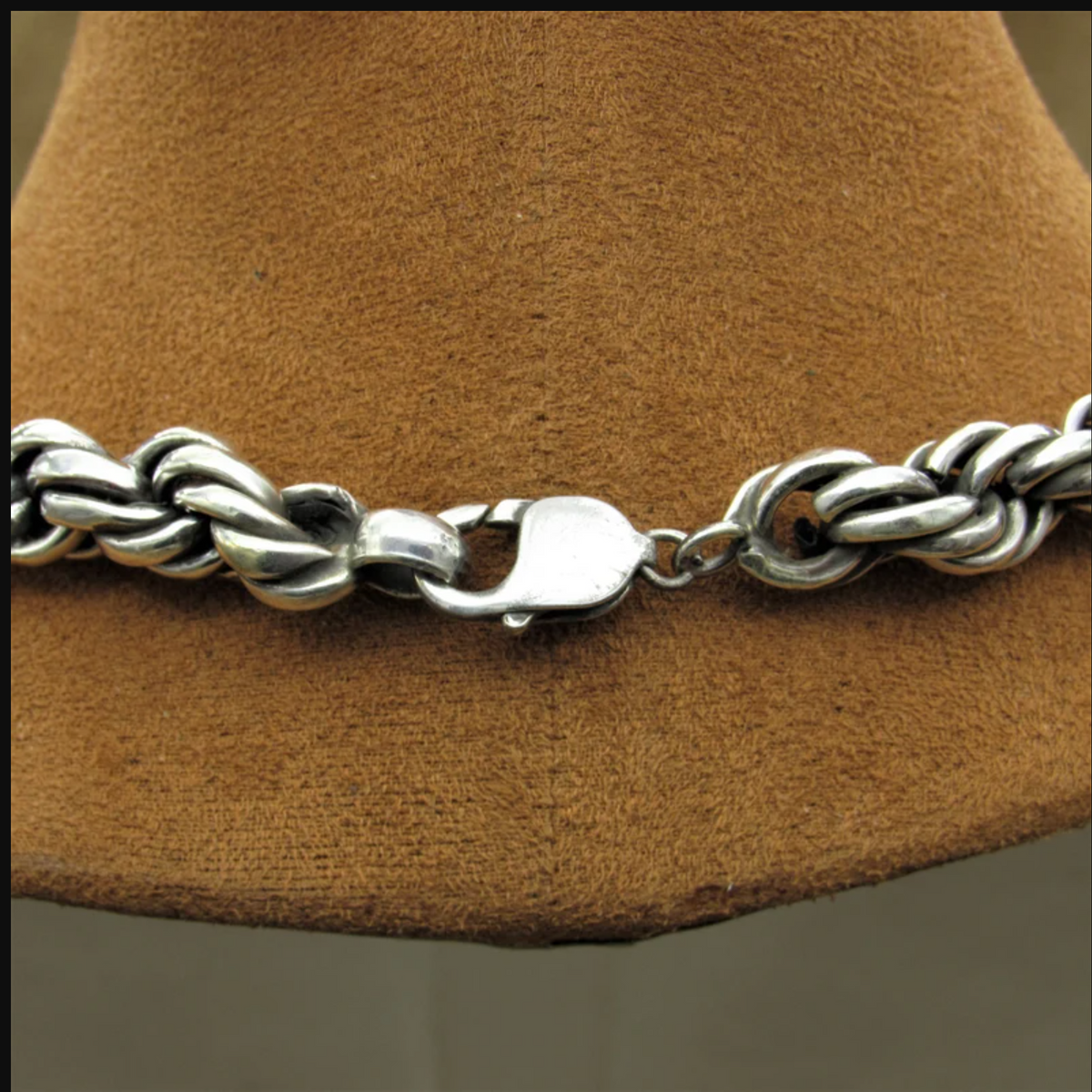 Real Solid 925 Silver Rope Chain Men's