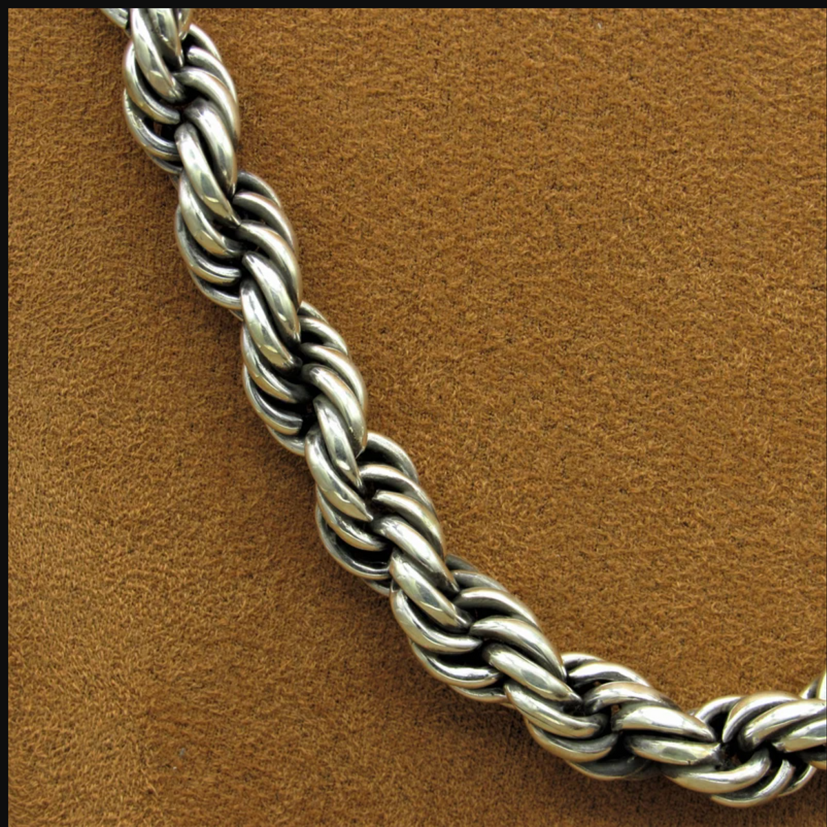 Real Solid 925 Silver Rope Chain Men's
