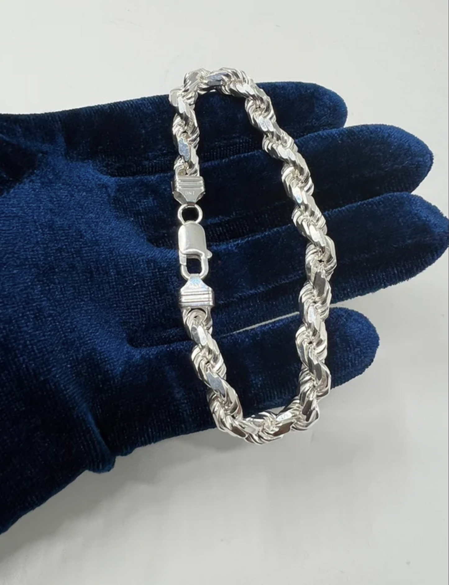 Sterling Silver Rope Chain Bracelet, Real Silver Rope Bracelet, Handmade Layering Chain, Solid Silver Jewelry for Man and Women,Gift for Him