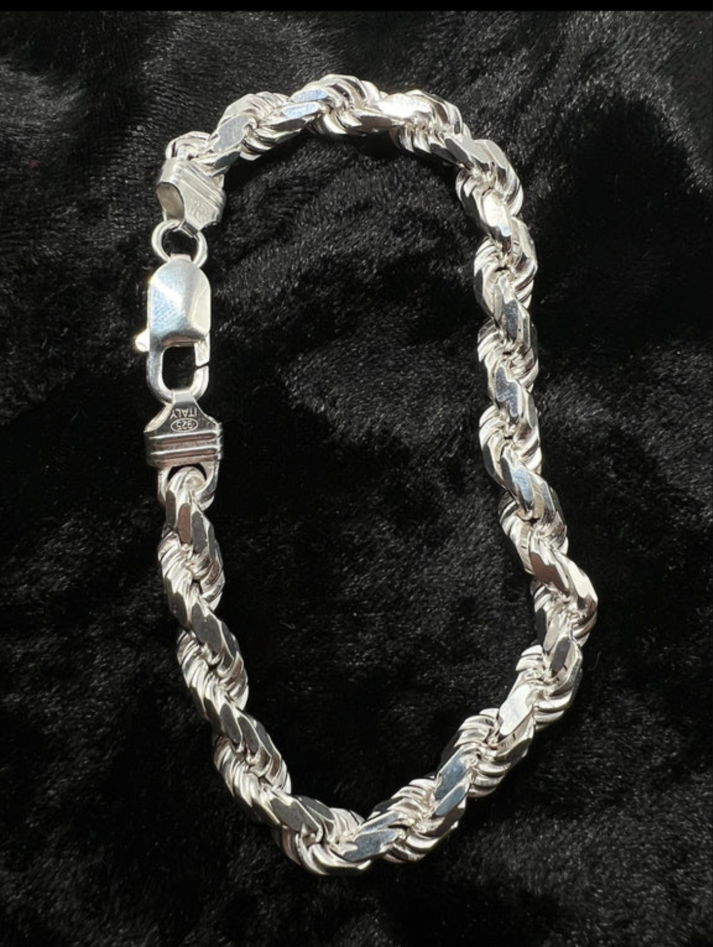 Sterling Silber Seil Kettenarmband, Echtes Silber Seil Armband, handgemachte Layering Kette, Massiver Silberschmuck für Mann und Frau, Geschenk für Ihn