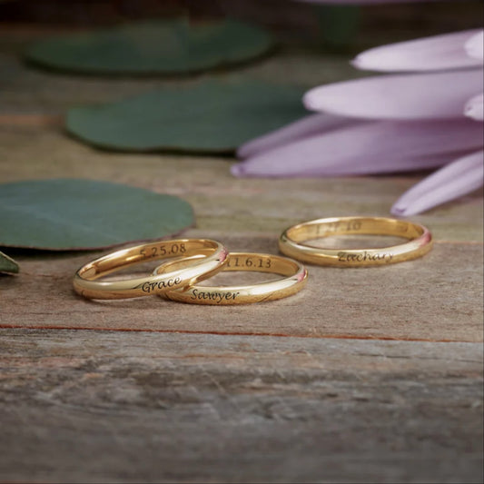 Custom Text 10K Gold Ring