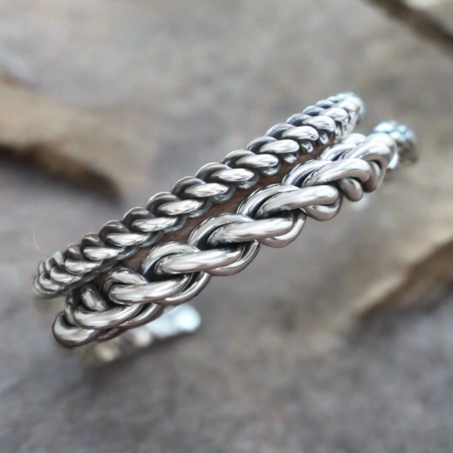 Mens Cuff Bracelet-Twisted Wire Cuff Bracelet Best Gift