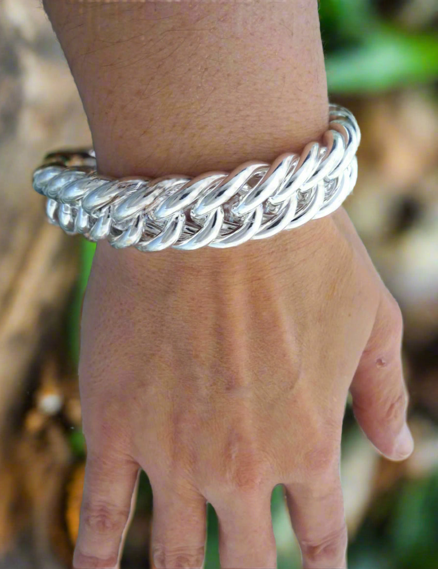silver-heavy-bracelet-men-925-Large-cuban-link-bracelet