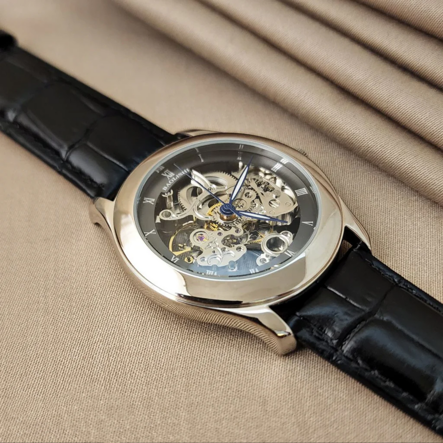 Silver Leather Watch