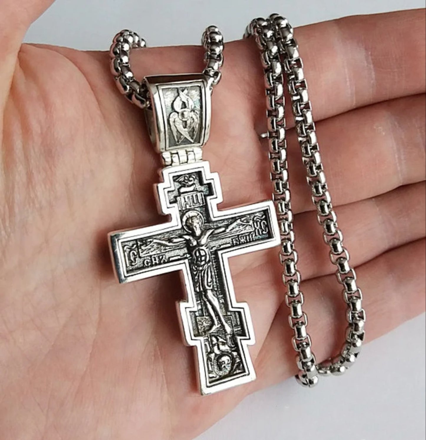 Big and Heavy Christian Orthodox Crucifix Jesus Cross Greek