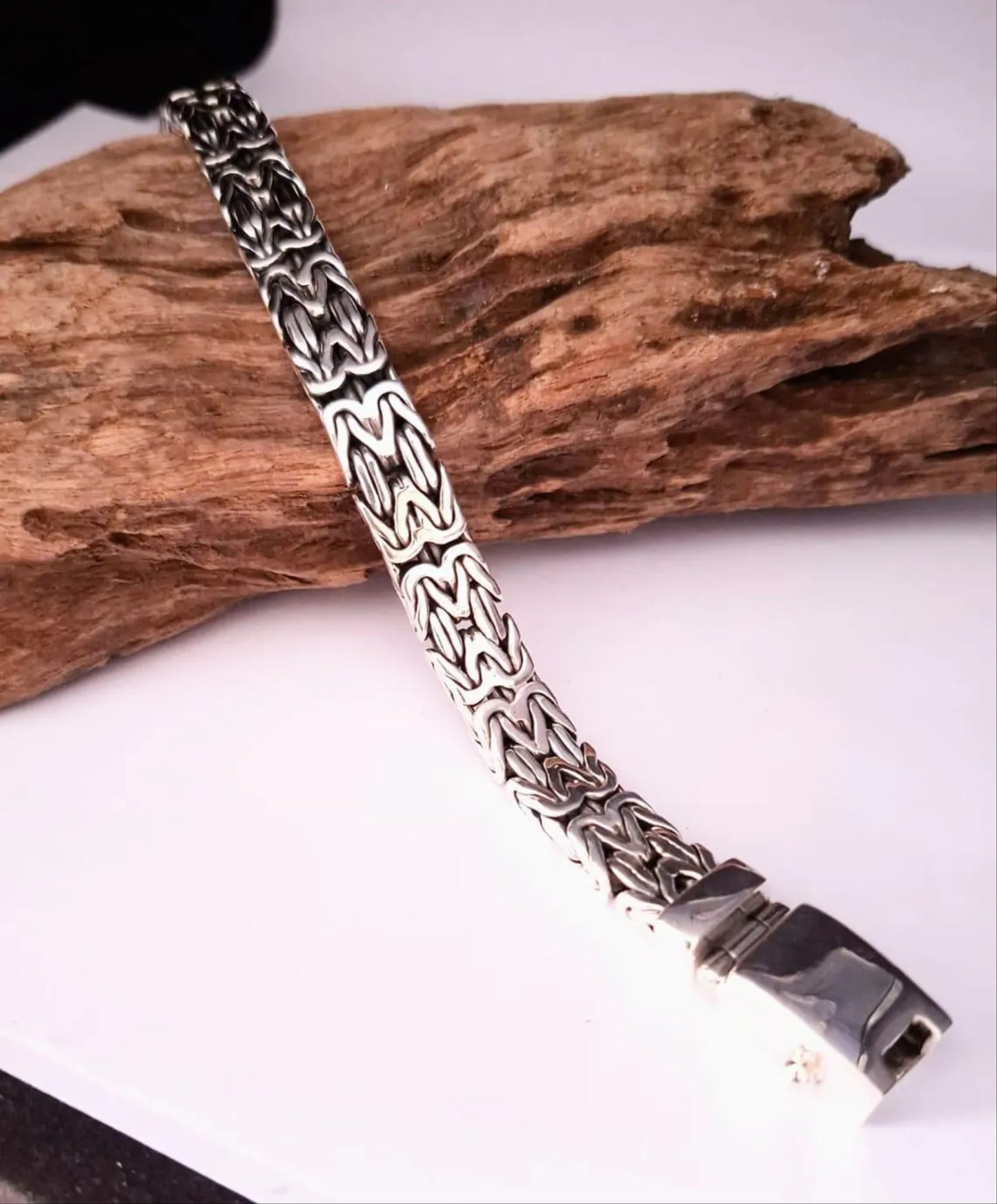 Men 925 Silver Double Link Bracelet Gift