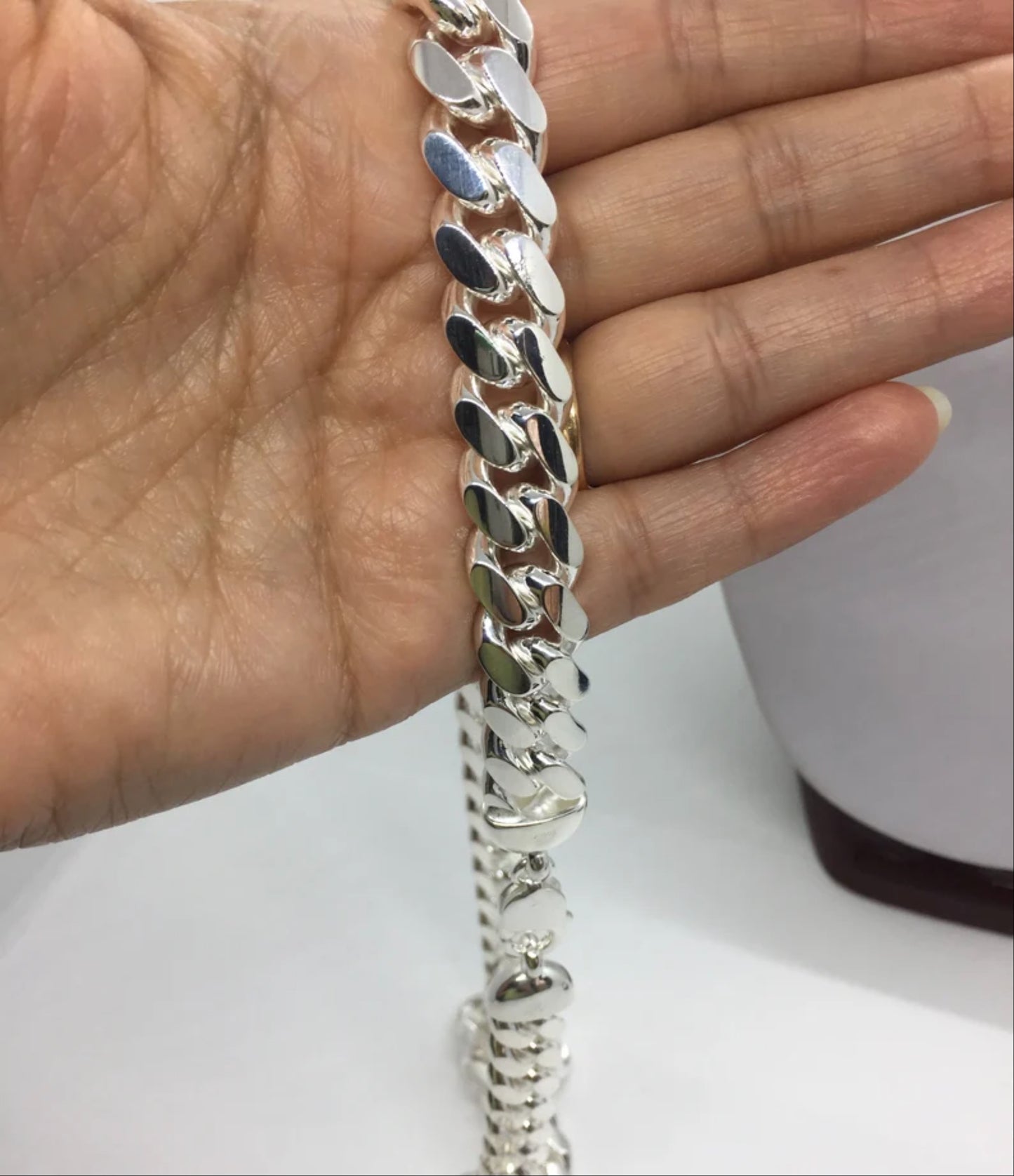 Silver cuban link chain