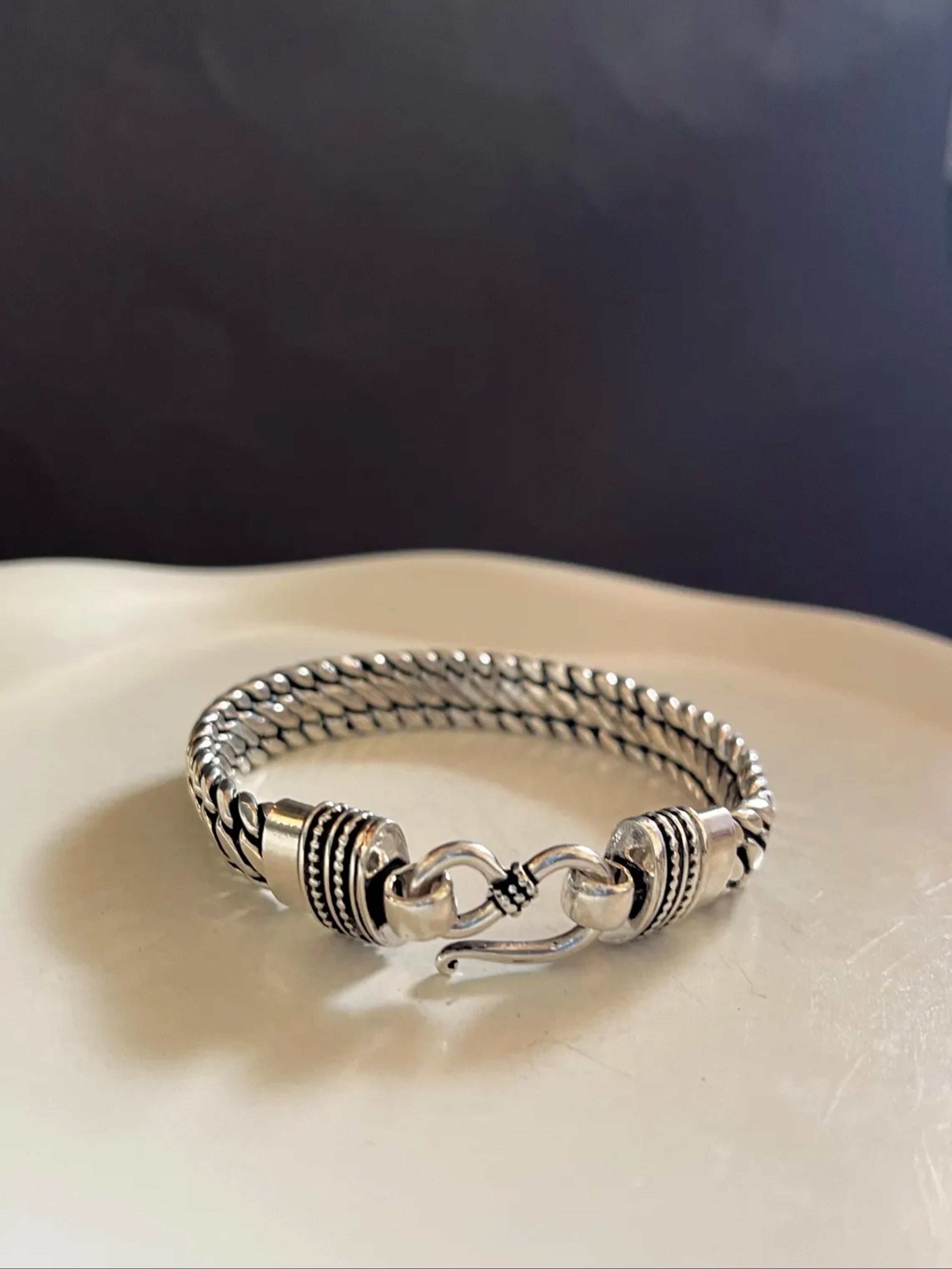 Funksion Jewellery Men's Solid 925 Sterling Silver 3mm Snake Chain Bracelet – Handmade In Great Britain
