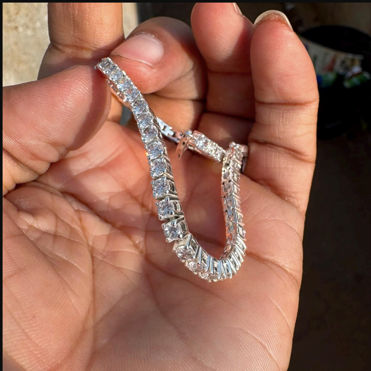 Real 925 Sterling Silver Tennis Bracelet BEST GIFT