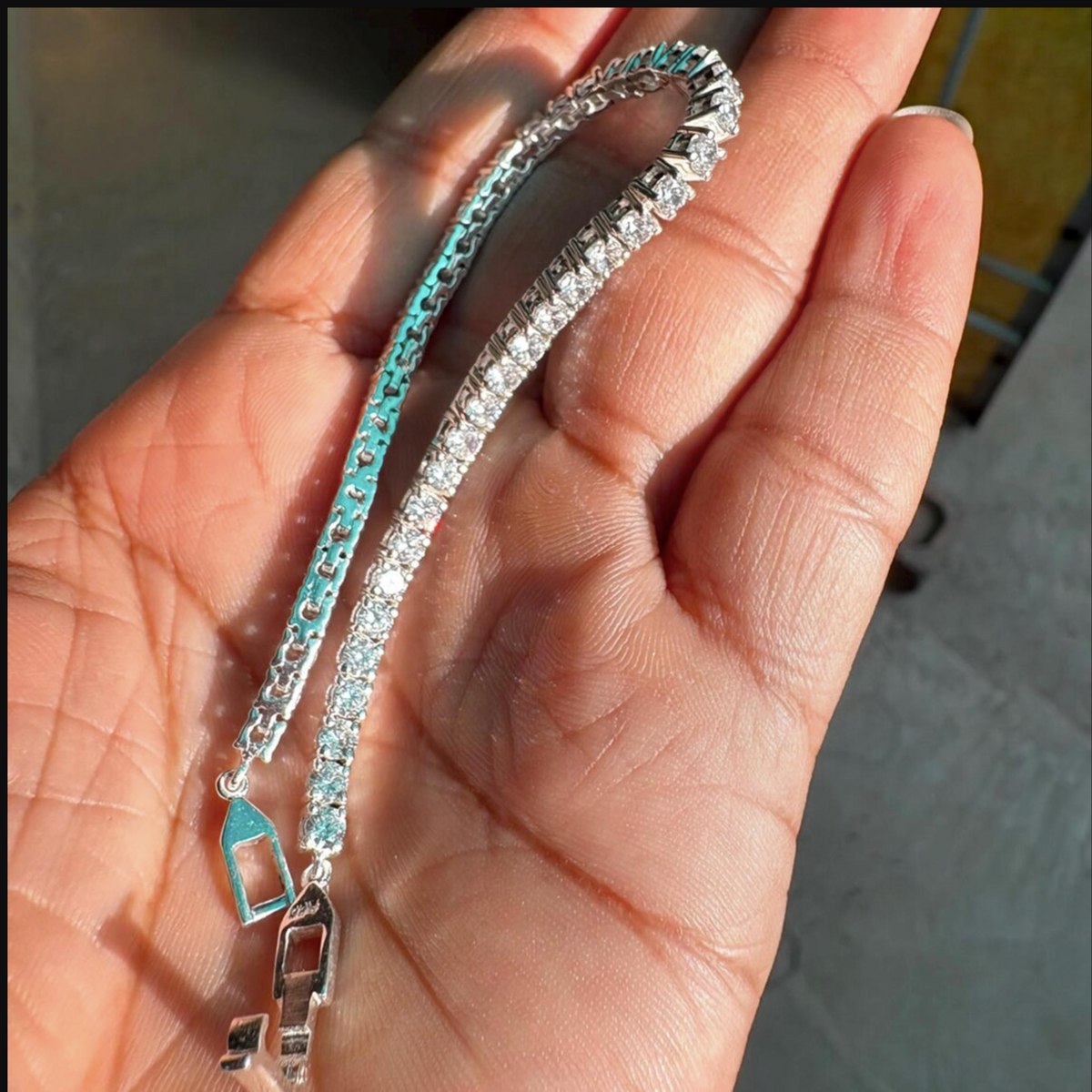 Real 925 Sterling Silver Tennis Bracelet BEST GIFT