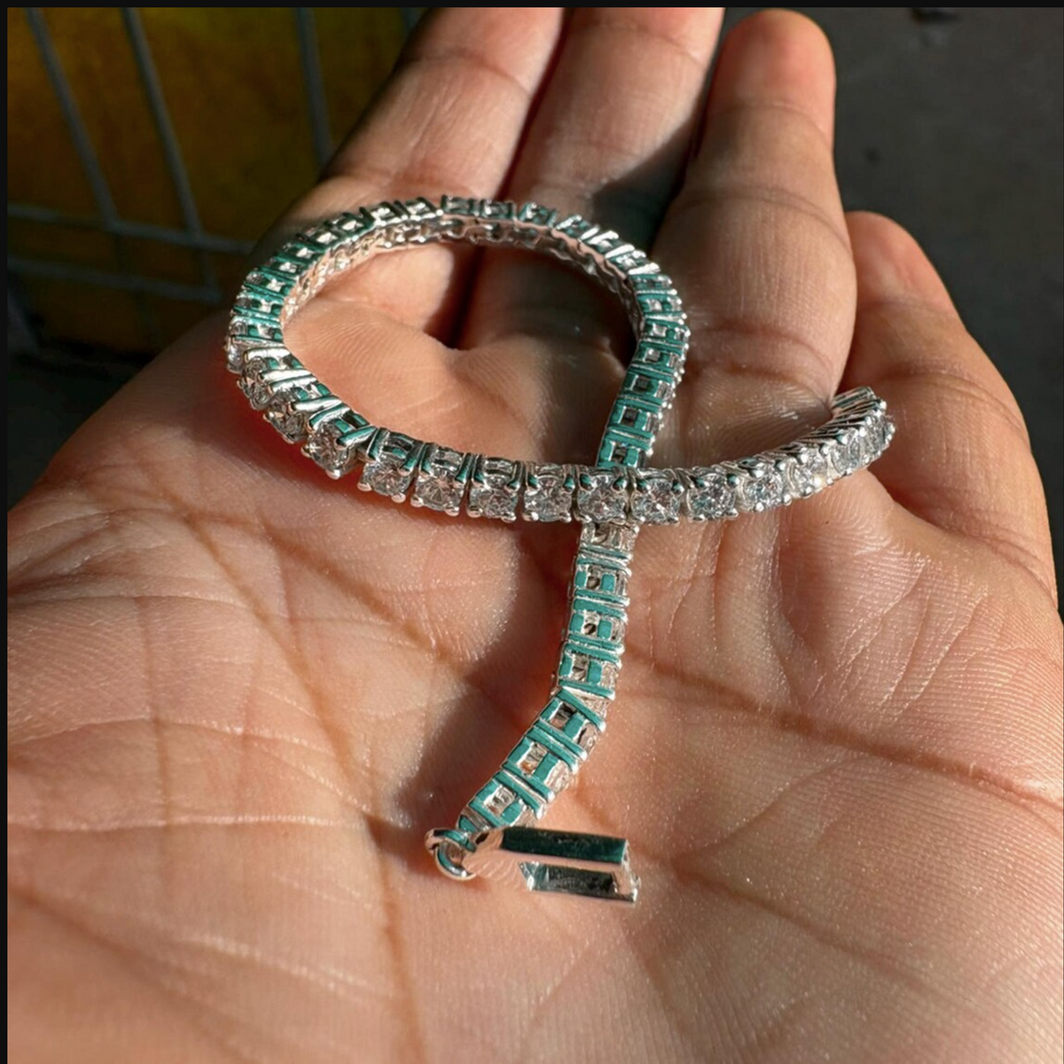 Real 925 Sterling Silver Tennis Bracelet BEST GIFT