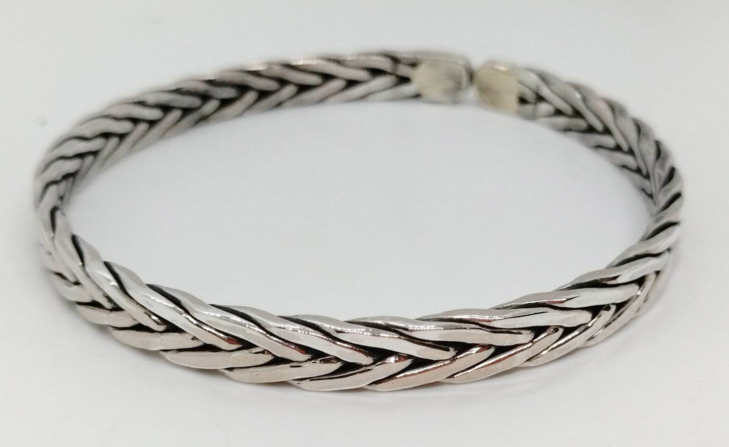 Silver Chain Chunky Cuff Bracelet KKC6U