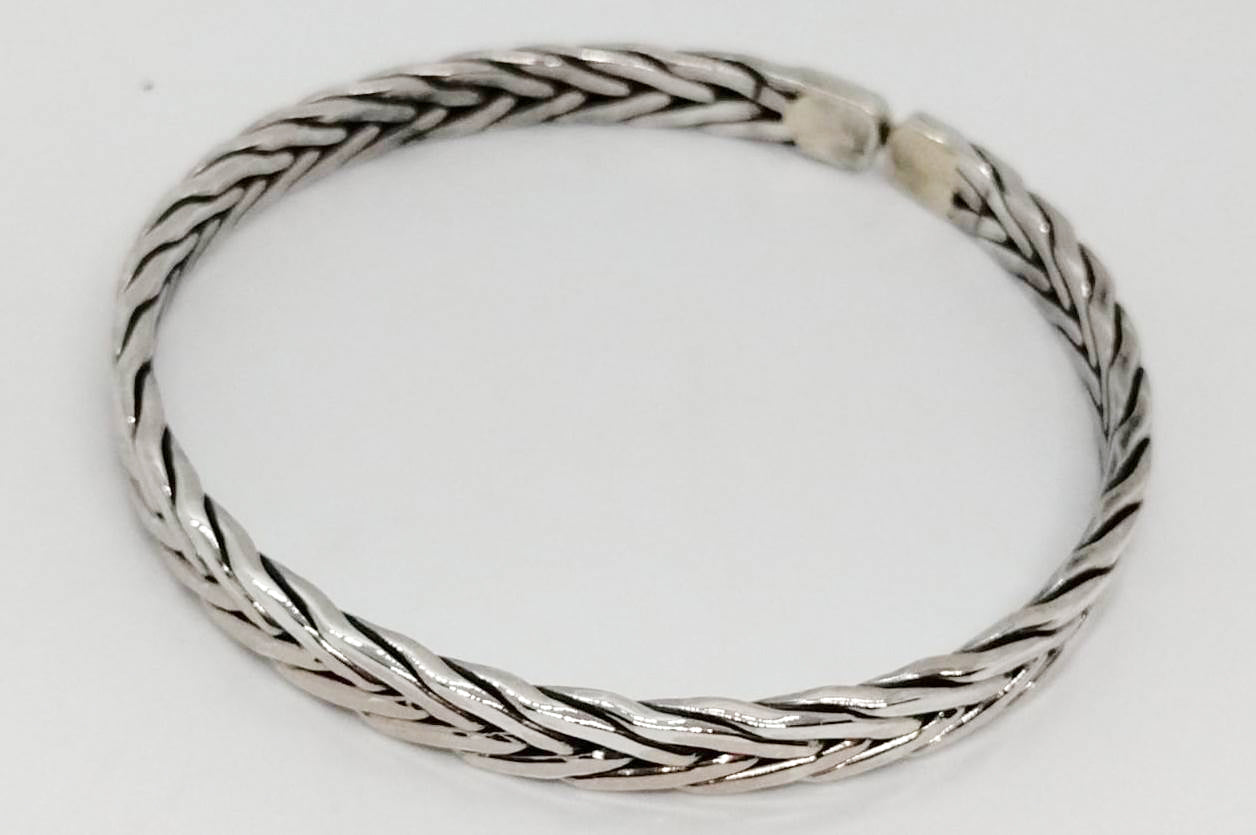 Silver Chain Chunky Cuff Bracelet KKC6U