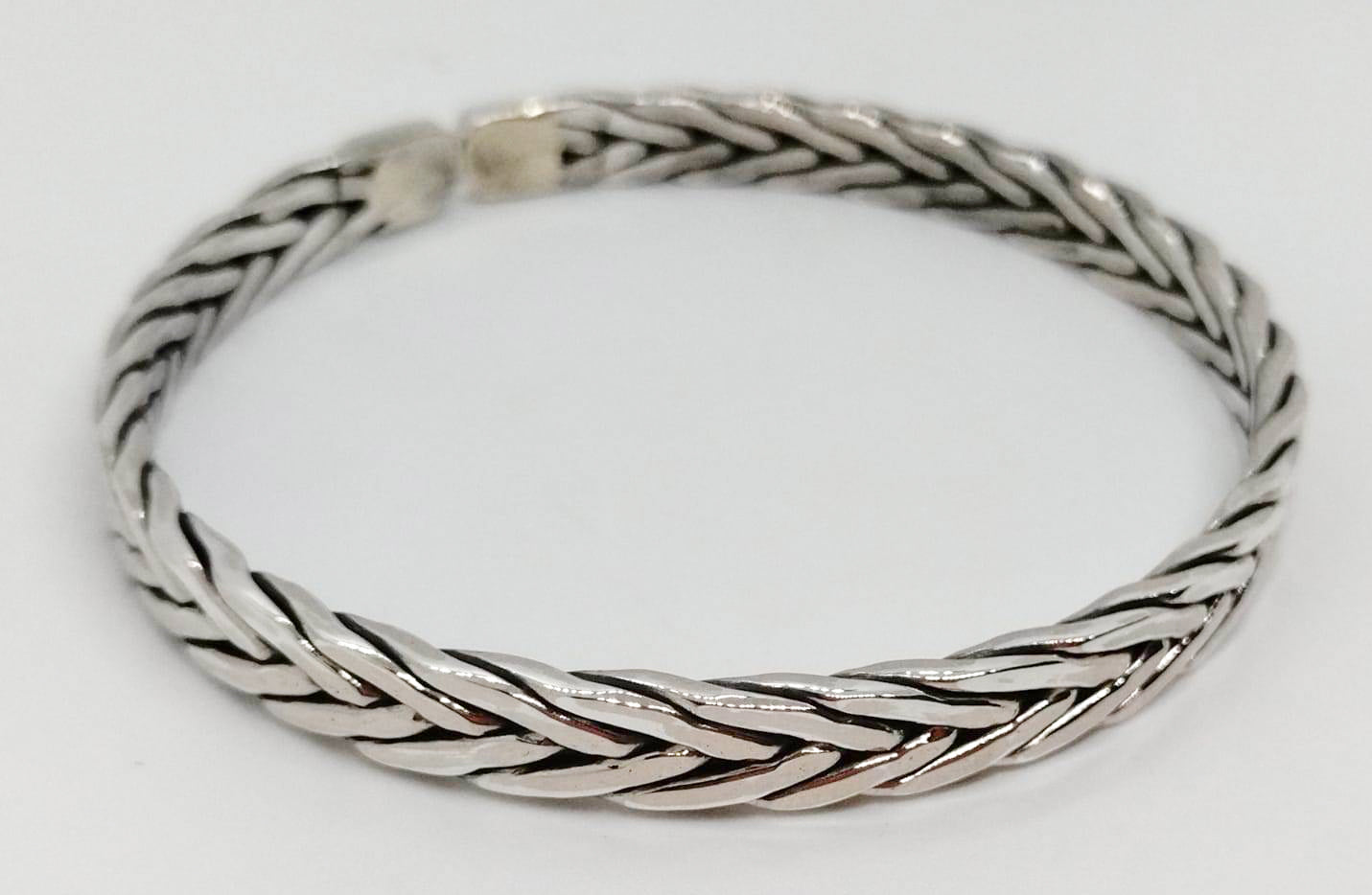 Silver Chain Chunky Cuff Bracelet KKC6U