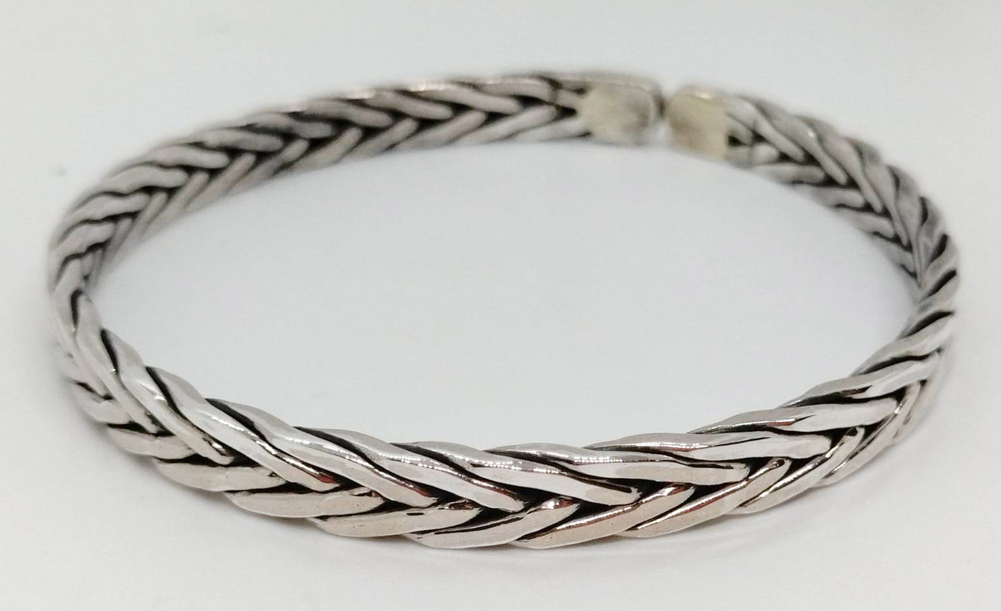 Silver Chain Chunky Cuff Bracelet KKC6U