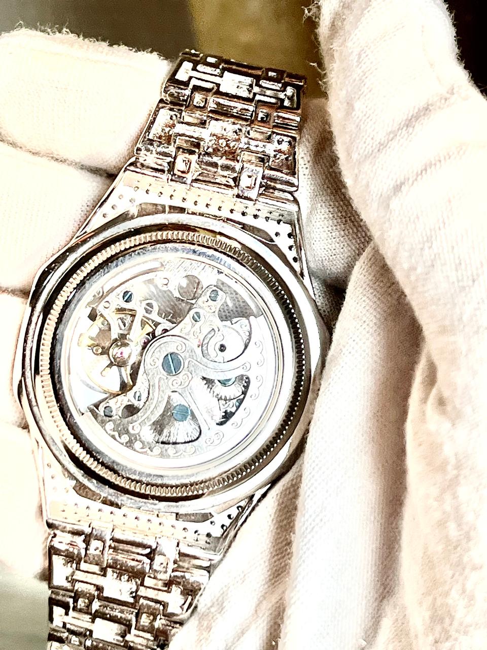 Real 925 Sterling Silver Watch Gift For Him -Men's Solid Silver Watch